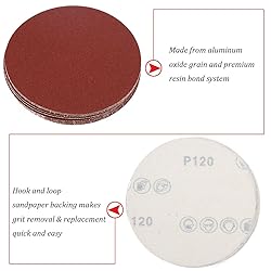 HIFROM 5 Inch Sanding Discs NO-Hole Hook and Loop