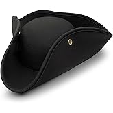 Pirate Costume Hat Women/Men, Pirate Accessories Tricorn Halloween Hat for Adults