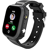 Fitgbey 4G Smart Watch for Kids with GPS Tracker Video Calling, Text Voice & Whatsapp, SOS, Music, Bluetooth, Camera, WiFi, Pedometer, Class Mode for 4-12 Boys Girls Birthday Gifts. (Black)