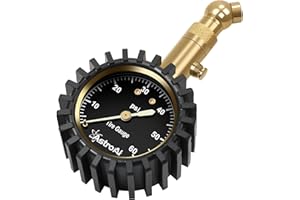 AstroAI Heavy Duty Tire Pressure Gauge, 60 PSI Certified ANSI B40.1 Accurate with Large 2" Easy Read Glow Dial and Solid Bras