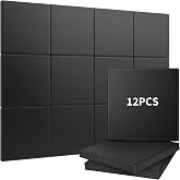 JOMOQ 12 Pack Golf Wall Padding 20"x20"x2" Golf Simulator Padding for Walls | Covers 32.3 sq. ft. Memory Foam PU Leather Surface Impact Protection Waterproof 24 Hook &amp; Loop Strips