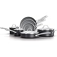 Calphalon Classic Oil-Infused Ceramic PTFE and PFOA Free Cookware, 11-Piece Pots and Pans Set, Dark Gray