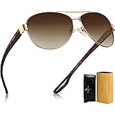 CARFIA Lightweight Retro Pilot Sunglasses for Women Polarized UV Protection, Trendy Outdoor Driving Lady Sunnies Metal Frame