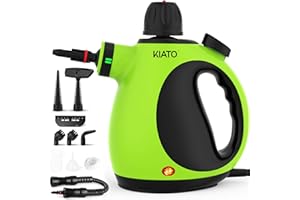 KIATO SC03 Handheld Steam Cleaner, 10 in 1 Hand Held Steamer for Cleaning Home, Portable Pressurized Steamers for Upholstery Furniture Sofa Couch Floor Tile Grout Bathroom (Green)