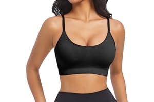 ONEW Sports Bras for Women Seamless Bra Adjustable Spaghetti Strap Workout Bra Yoga Bra with Removable Pads