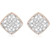 Celtic Knot Stud Earrings Sterling Silver Irish Celtics Hypoallergenic Earring Jewelry Gifts for Women