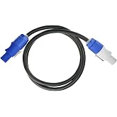 3&rsquo; PowerCON Locking Power Extension &amp; Jumper Cable, Male to Female, 14 AWG