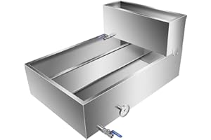 KODOM Maple Syrup Evaporator Pans, 36x24x18.5 Inch Stainless Steel Maple Syrup Boiling Pans with Valve and Thermometer and Divided Pan and Feed Pan for Boiling Maple Syrup