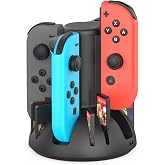 MARSDOCK Controller Charging Dock for Nintendo Switch Joycon | Charger Station Compatible with Switch OLED JoyCon, Controller Charger Stand Station with 8 Game Slots, 3.3FT Cable, LED