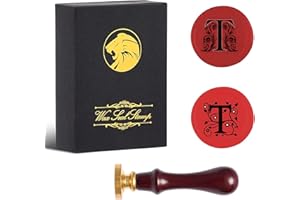 iTERYOU 2Pcs Letter T Wax Seal Stamp with Gift Box, A to Z Series Wax Stamp, Wax Seal Stamp Kit for Thanksgiving