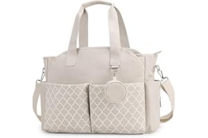 SHIFANQI Diaper Bag Tote, Large Travel Baby Diaper Bag with Insulated Pockets, Waterproof Baby Nappy Changing Bag for Mom