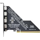 LetLinkSo PCIe 4.0 x16 to Oculink SFF-8612 External SFF-8611 Adapter Card | for GPU Dock, eGPU, NVMe SSD, Motherboard, Workstation