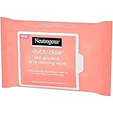 Neutrogena Oil Free Facial Cleansing Makeup Wipes, Disposable Acne Face Towelettes to Remove Dirt, Oil and Makeup for Acne Prone Skin, Pink Grapefruit, 25 Count