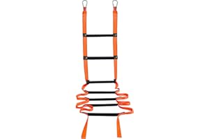DERZINET Fire Escape Ladder, 10 Feet Rope Ladder, Emergency Ladder of Deploys Quickly for 2-3 Story Homes, Windows and Balcony