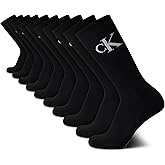 Calvin Klein Mens Crew Socks - 10 Pack Cushioned Athletic Performance Breathable Running and Sports Crew Socks for Men