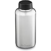 Klean Kanteen Wide Water Bottle with Loop Cap - Stainless Steel Water Bottle for Daily Hydration & Outdoor Use - Non-Insulated - BPA Free, Dishwasher Safe - Brushed Stainless, 64 oz
