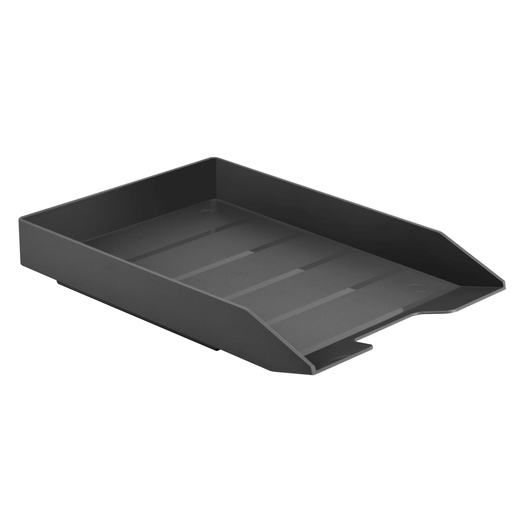 Acrimet Stackable Letter Tray Front Load, Letter Size, Plastic, Black Color, 1 Unit