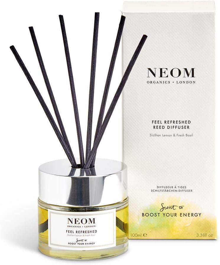 NEOM Feel Refreshed Reed Diffuser 100ml Lemon Basil Essential Oil Aromatherapy