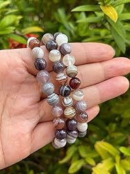 Botswana Agate Crystal Bead Bracelet 8mm, Wholesale
