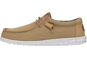 HEYDUDE Men's Wally Washed Canvas, Men’s Shoes, Slip-on Loafers, Comfortable & Light-Weight