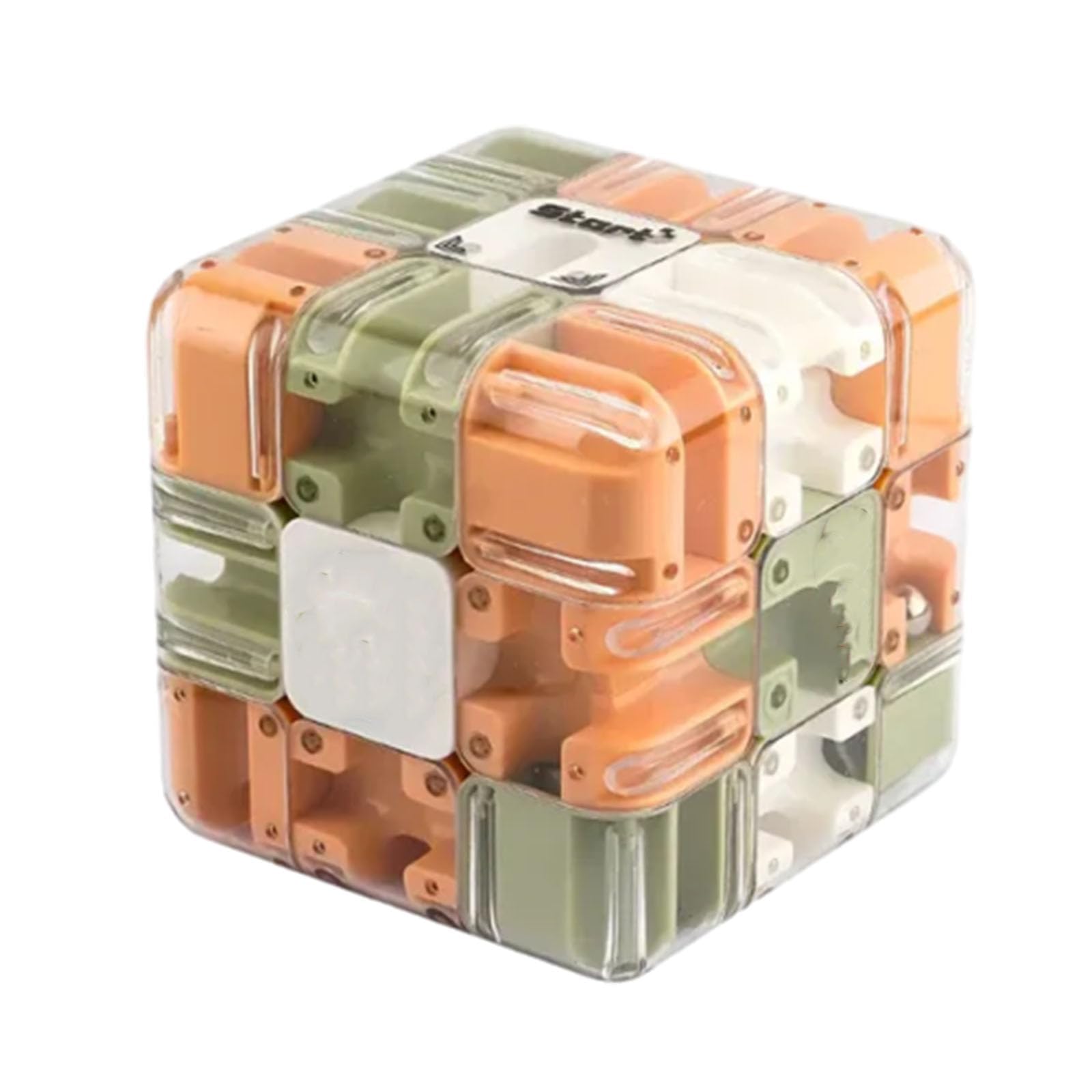 Large Labyrinth 3D Maze Cube,Christmas Stocking Stuffers Logical Challenge 3x3 Maze Puzzle Cube for Stress Relief & Logic Development, for Teens (Orange)