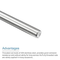 MECCANIXITY Fully Threaded Rod M14 x 300mm 2mm