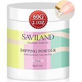 SAVILAND Clear Dip Powder, 2.1 oz/ 60g Dipping Powder Set Starter | Crystal Clear for French Natural Nails Art, Strengthen Nails, Long-lasting, Easy for Beginner Home, No Nail Lamp Needed