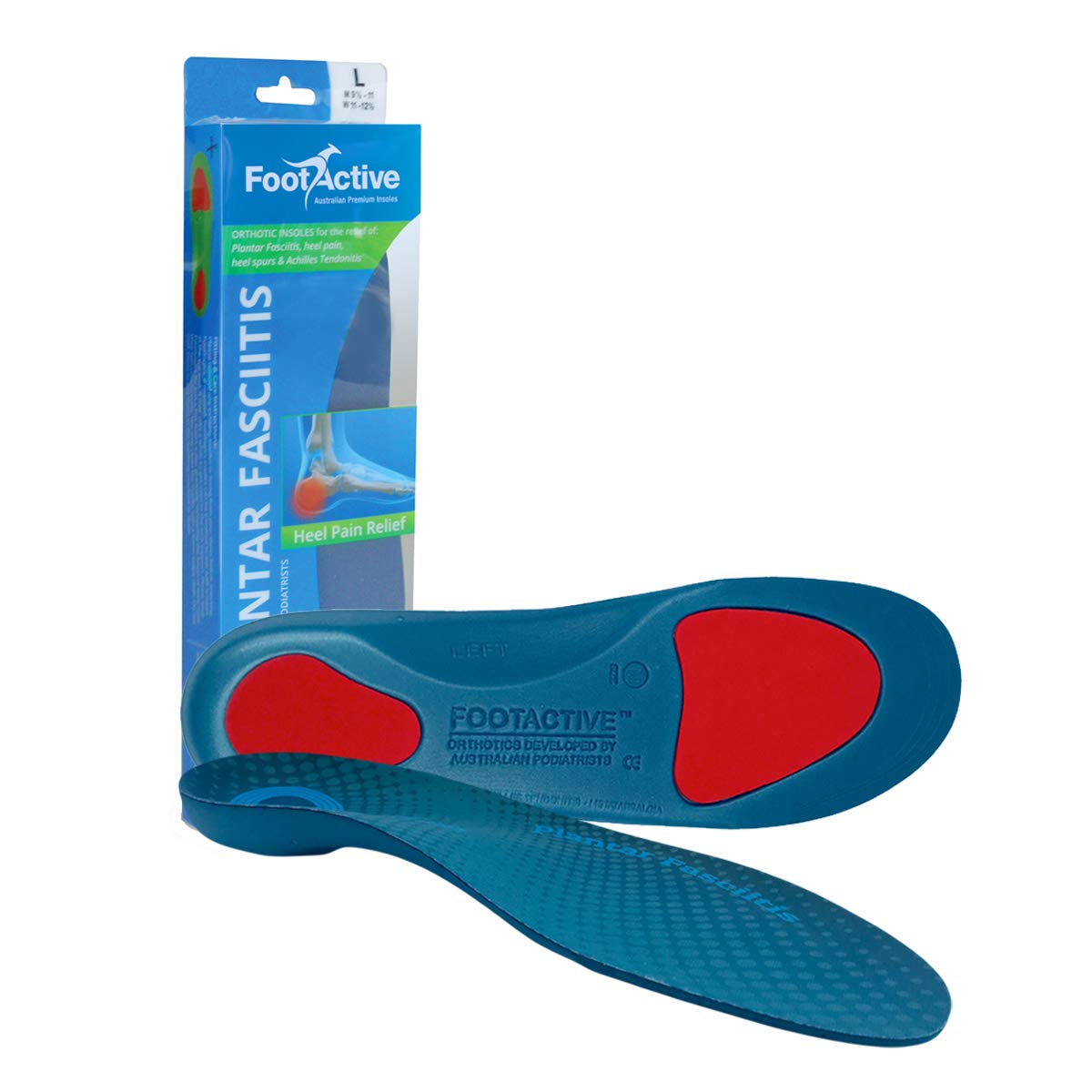 FootActive Plantar Fasciitis Insoles - S -5/6.5 UK