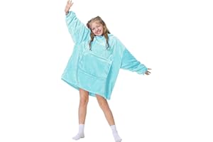 Aemilas Wearable Blanket Hoodie for Kids 6-12 Comfort Oversized Hoodies Blanket Sweatshirt Birthday Gifts, One Size Fits All