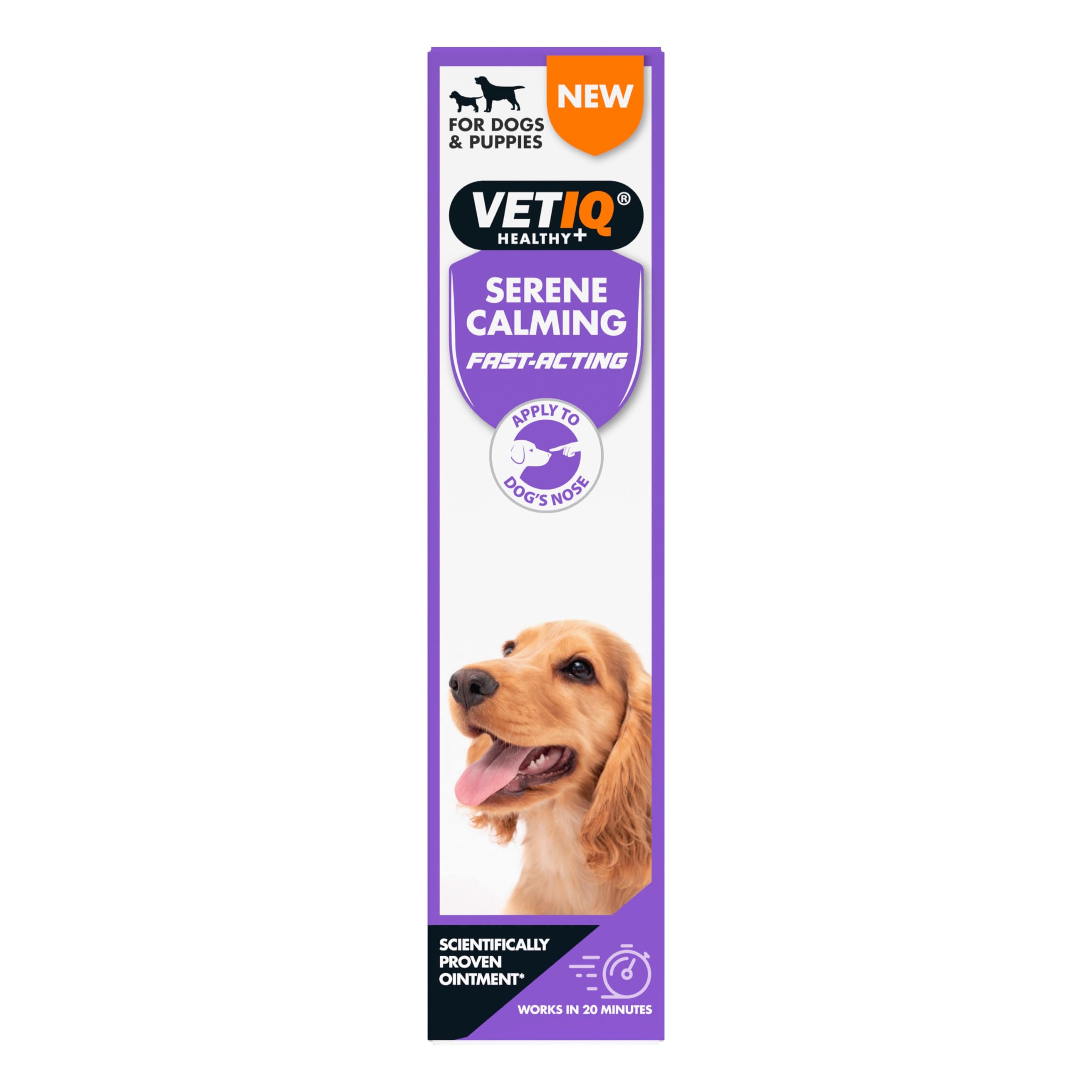 VETIQ Serene Calming Ointment For Dogs & Puppies, Fast Acting Natural Anxiety Relief, Simple Application to Dogs Nose, For Fireworks, Thunderstorms and Travel, 50g (Pack of 1)