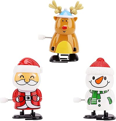 YAAVAAW 3Pack Christmas Wind Up Toy Kids Party Bag Funny Jumping Xmas Gift