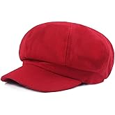 Women Vintage Newsboy Cabbie Peaked Beret Cap Warm Baker Boy Visor Hat Flat Cap