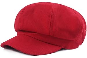 BRCUS Women Vintage Newsboy Cabbie Peaked Beret Cap Warm Baker Boy Visor Hat Flat Cap