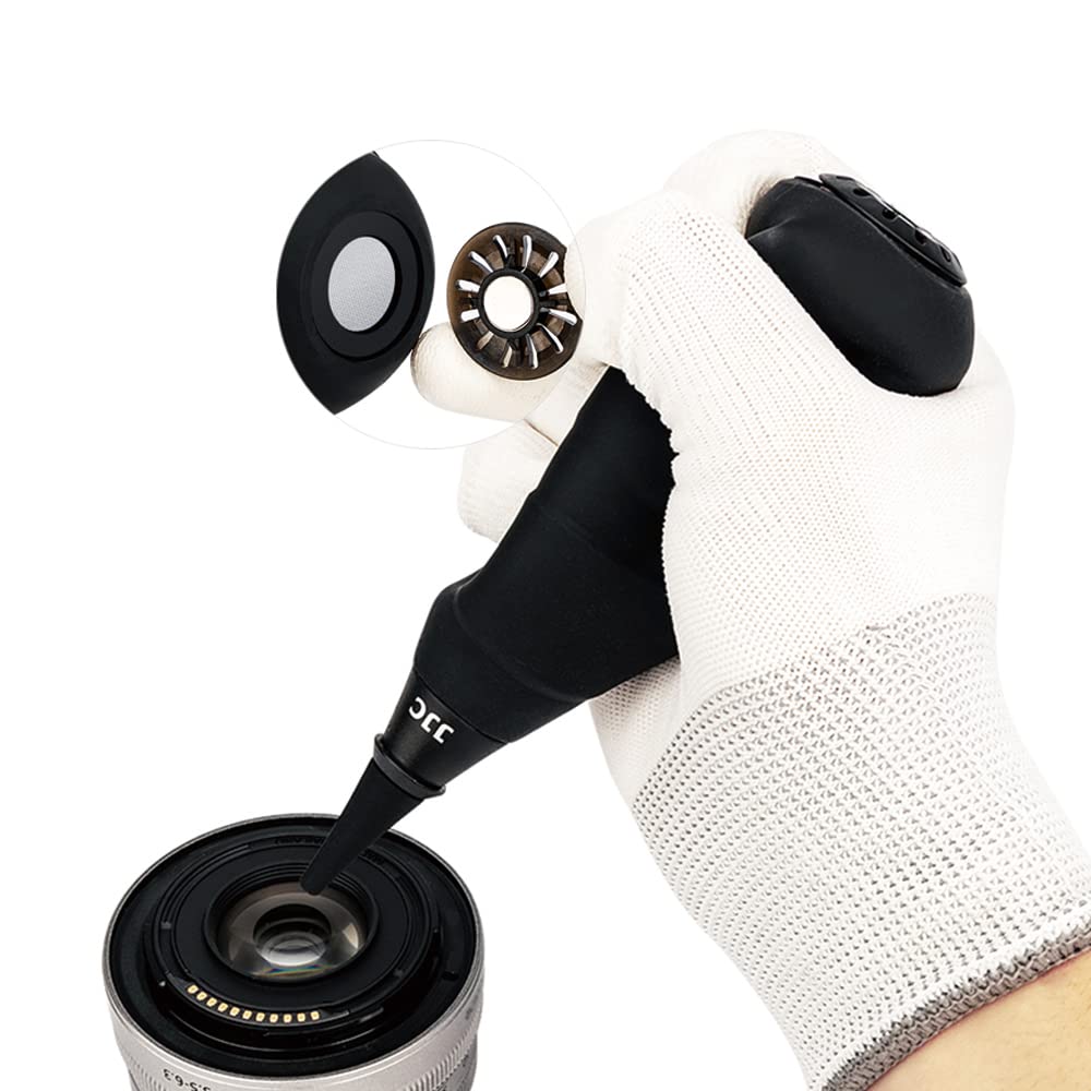 JJC Rocket Dust Free Air Blower with Dust Filter & Single-way Air Inlet Valve Cleaner for DSLR Camera Sensor Lens Filters Keyboard Cleaning - Ink Blower for Ink Painting