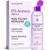 Glamonade Non-Acetone Nail Polish Remover Gentle Dry Nail Polish/Gel 6Oz | Gentle Non-drying Finger Removal wirh Rose Oil | Professional Soak off Gel Polish