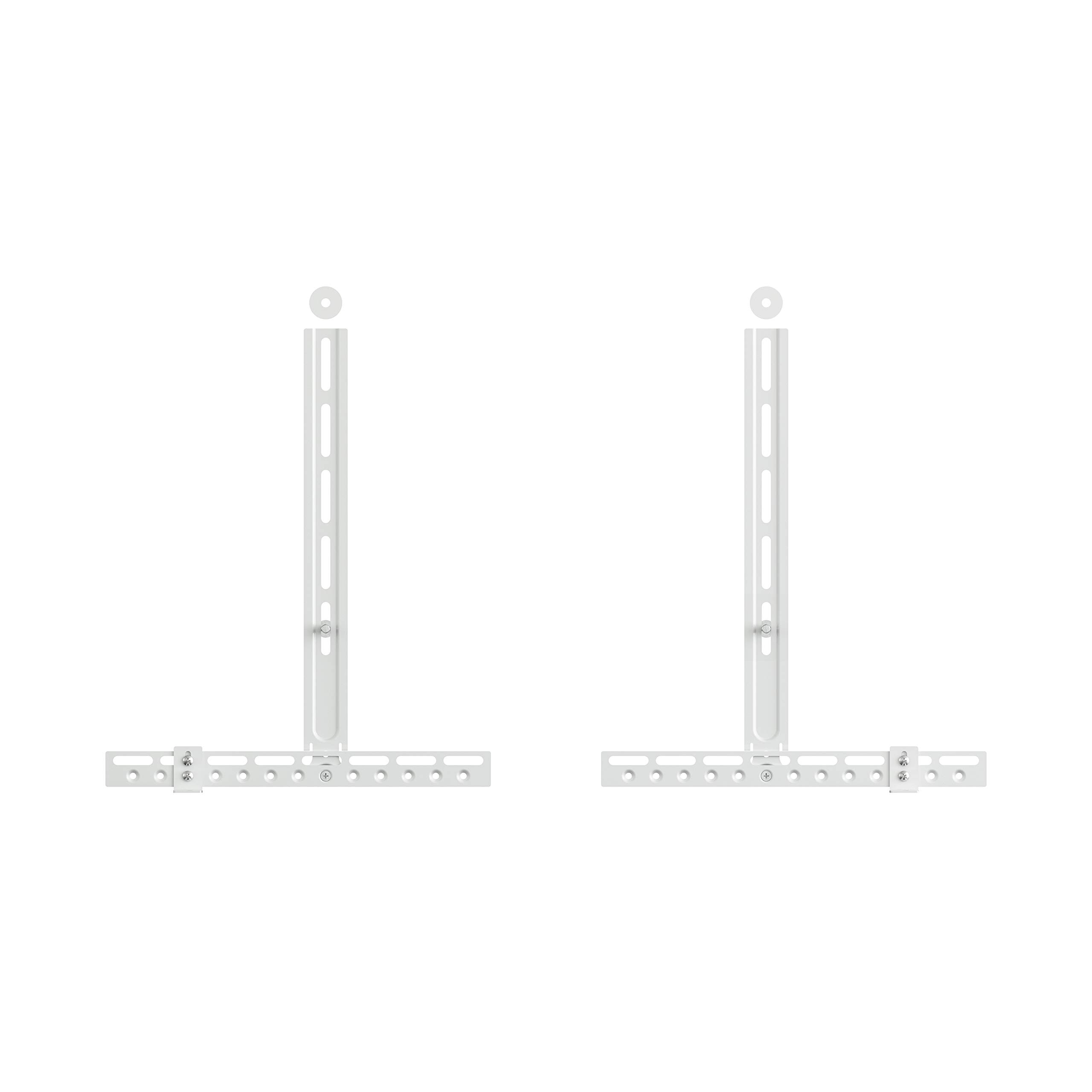 MAHARA Soundbar Brackets White - Soundbar Mount Attaches to TV Wall Mount (Above or Below) or Directly to TV VESA - Soundbar Bracket Max 4.5kg - Soundbar Wall Mount for Home Cinema Sound System