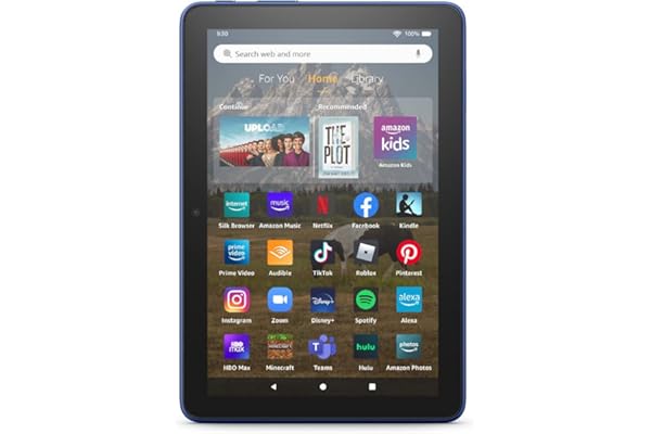 Amazon Fire HD 8 tablet, 8” HD Display, 64GB, 30% faster processor, designed for portable entertainment, (2022 release), Denim
