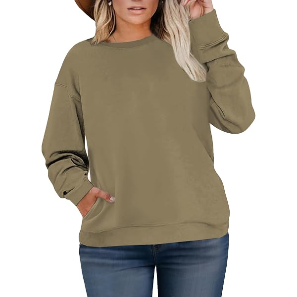 2 Pack Women's Casual Long Sleeve Sweatshirts - Crewneck Pullover With Pockets, Oversized Tunic Top - View #6