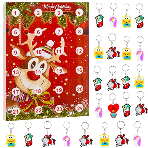 Advent Calendar 2021 Christmas Countdown Mini Christmas Ornaments 24 Days Adorable Squishy Different Surprise Relief Stress Toys for Kids and Adults
