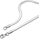 555Jewelry Stainless Steel Flat Herringbone Snake Chain Necklace for Men & Women