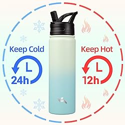 Konokyo Insulated Water Bottle with Straw,22oz 3