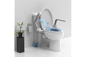 SRORA Toilet Safety Rails for Elderly (520 lbs), Handicap Toilet Rails with Foldable Handles, Toilet Assist Rails, Toilet Rails for Seniors, Heavy Duty Toilet Safety Frames Rails with Arms,for Christmas