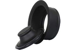 Mr. Scrappy Matte Black Universal Garbage Disposal Sink Flange and Stopper, Fits Standard 3-1/2 Inch Sink Opening