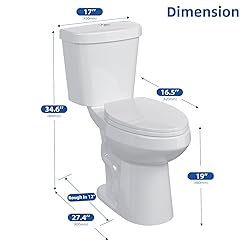 Two Piece Toilets Elongated, 19" ADA Comfort Height
