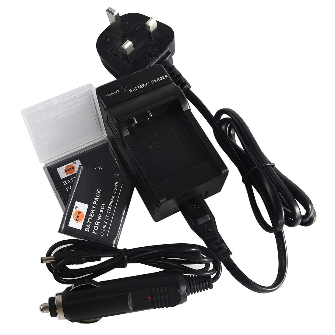 DSTE® 2x NP-BG1 Rechargeable Li-ion Battery + DC92U Travel and Car Charger Adapter for Sony Cyber-shot DSC-H3 DSC-H7 DSC-H9 DSC-H10 DSC-H20 DSC-H50 DSC-H55 DSC-H70 DSC-H90 DSC-HX5V DSC-HX7V DSC-HX9V DSC-HX10V DSC-HX20V DSC-HX30V DSC-N1 DSC-N2 DSC-T20 DSC-T100 DSC-W30 DSC-W35 DSC-W50 DSC-W55 DSC-W70 DSC-W80 DSC-W90 DSC-W100 DSC-W120 DSC-W130 as NP-FG1