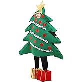 Dacnod Christmas Tree Costume Women,Christmas Tree Dress Onesie Set with Shoe Covers for Woman Cosplay