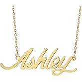 AOLO Personalized Name Necklace Custom Any Name Necklaces Customized Nameplate Stainless Steel Jewelry for Womens Mens
