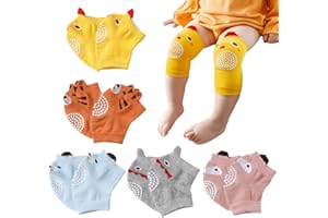 5 Pairs Baby Crawling Anti-Slip Knee Pads, Unisex Cotton Toddlers Kneepads Elastic Leg Warmers for Kids Infant Knee Protector