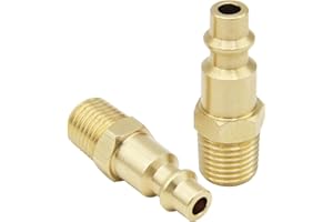 Qolekog Air Hose Fittings 1/4 inch NPT Male Thread Air Plug, Air Compressor Quick Connect Fittings Durable Solid Brass 300Psi