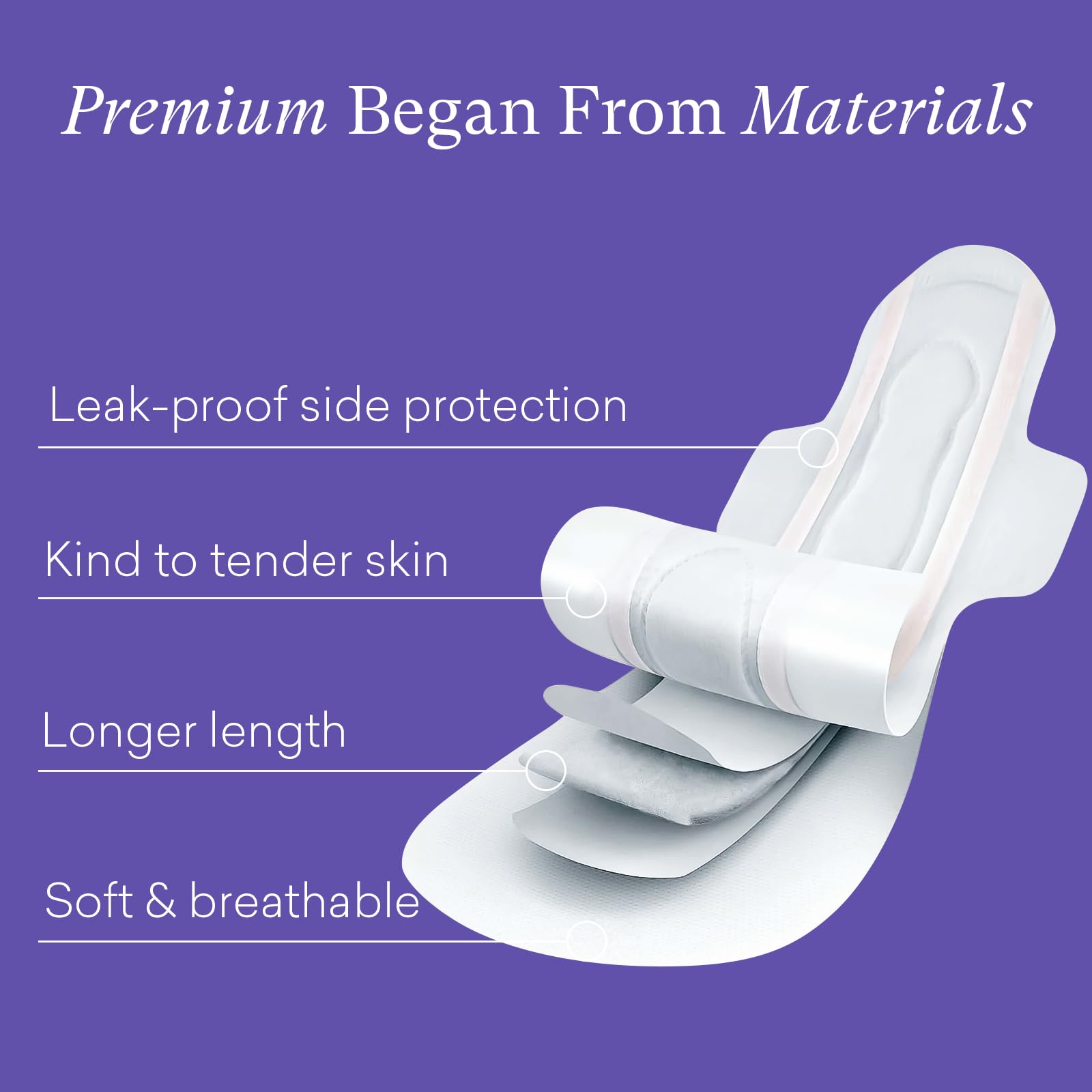 PurComfy 24 Count Premium Postpartum Pads with Wings, Large Maximum Absorbency Postpartum Maternity Pads Ultra Soft Heavy Flow Secure Leak Protection After Birth